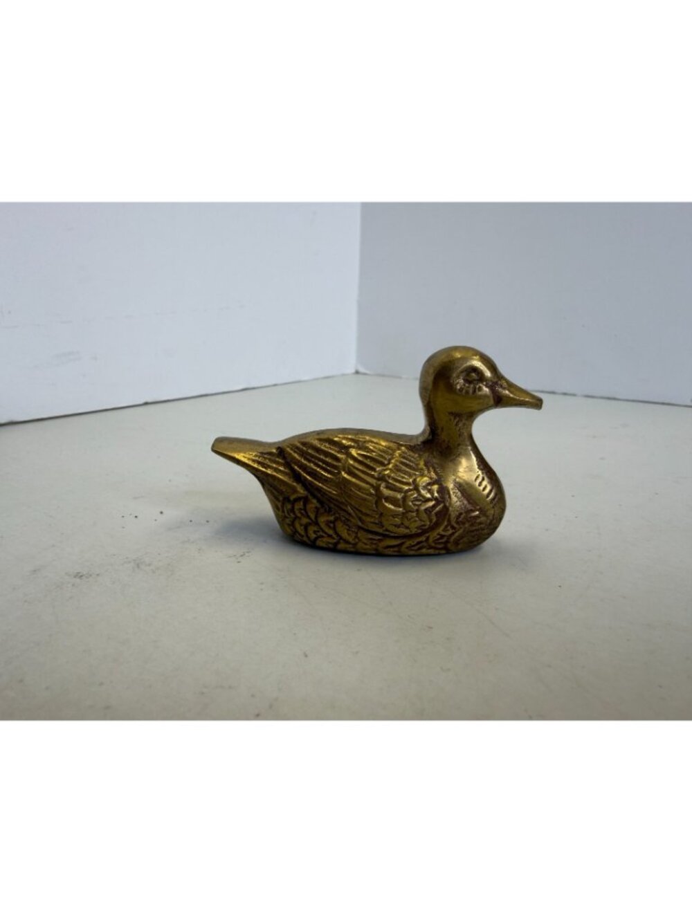 Brass Duck Paperweight 3 1/2" Statue Art Display - Picture 2 of 9